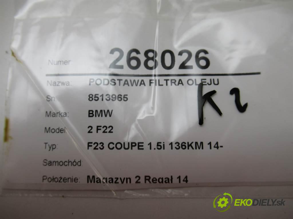 BMW 2 F22    F23 COUPE 1.5i 136KM 14-  obal filtra oleje 8513965 70568660 (Kryty filtrů oleje)