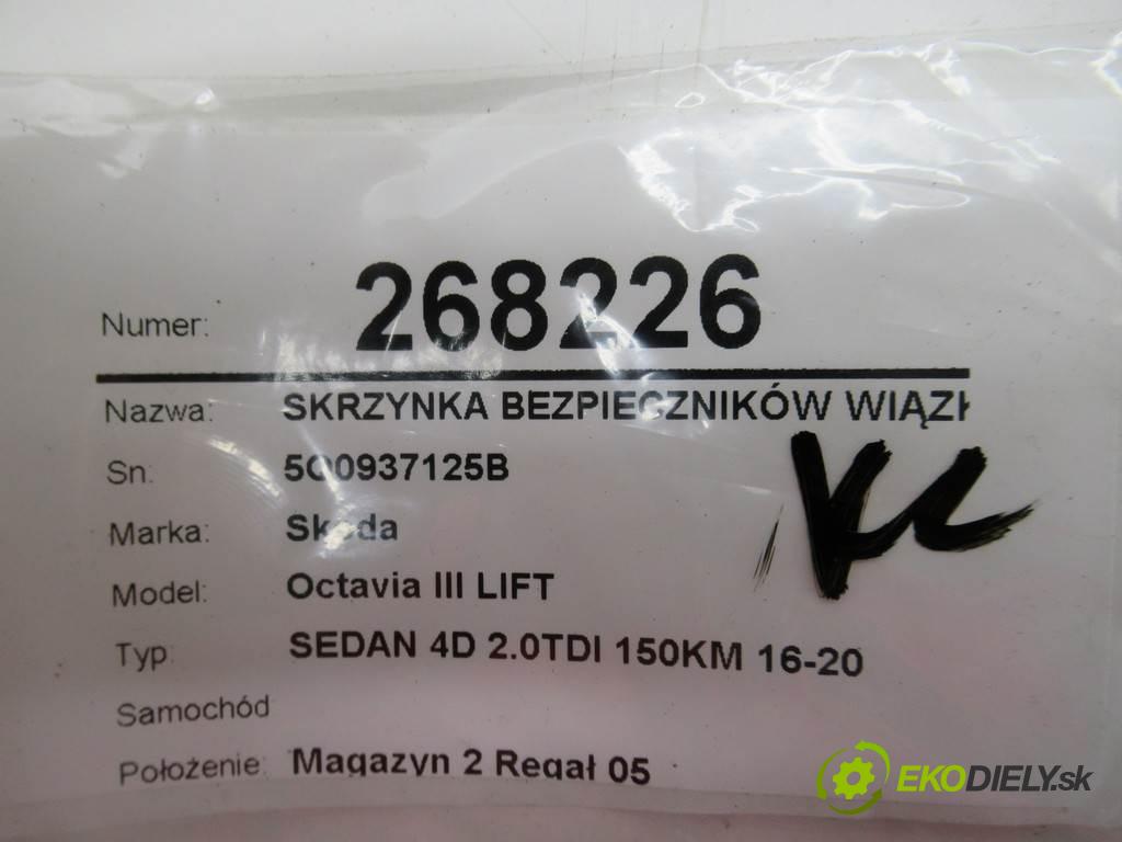 Skoda Octavia III LIFT    SEDAN 4D 2.0TDI 150KM 16-20  Skrinka poistková Káblovačka 5Q0937125B