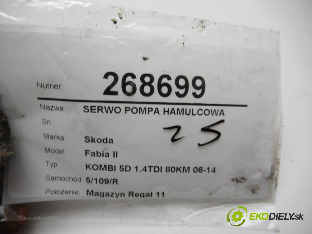 Skoda Fabia II  2009 59 kW KOMBI 5D 1.4TDI 80KM 06-14 1400 Posilovač Pumpa brzdová 6Q1614105AH (Posilňovače bŕzd)