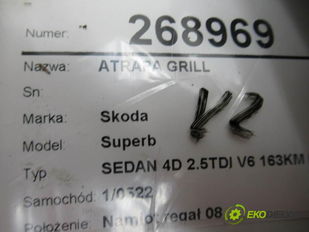Skoda Superb  2006  SEDAN 4D 2.5TDI V6 163KM 01-08 2500 Mriežka maska 3U0853651C (Mriežky, masky)