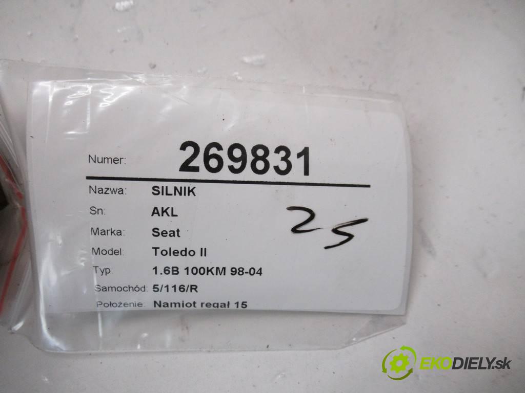 Seat Toledo II  2000 74 kW 1.6B 100KM 98-04 1600 motor AKL (Motory (kompletní))