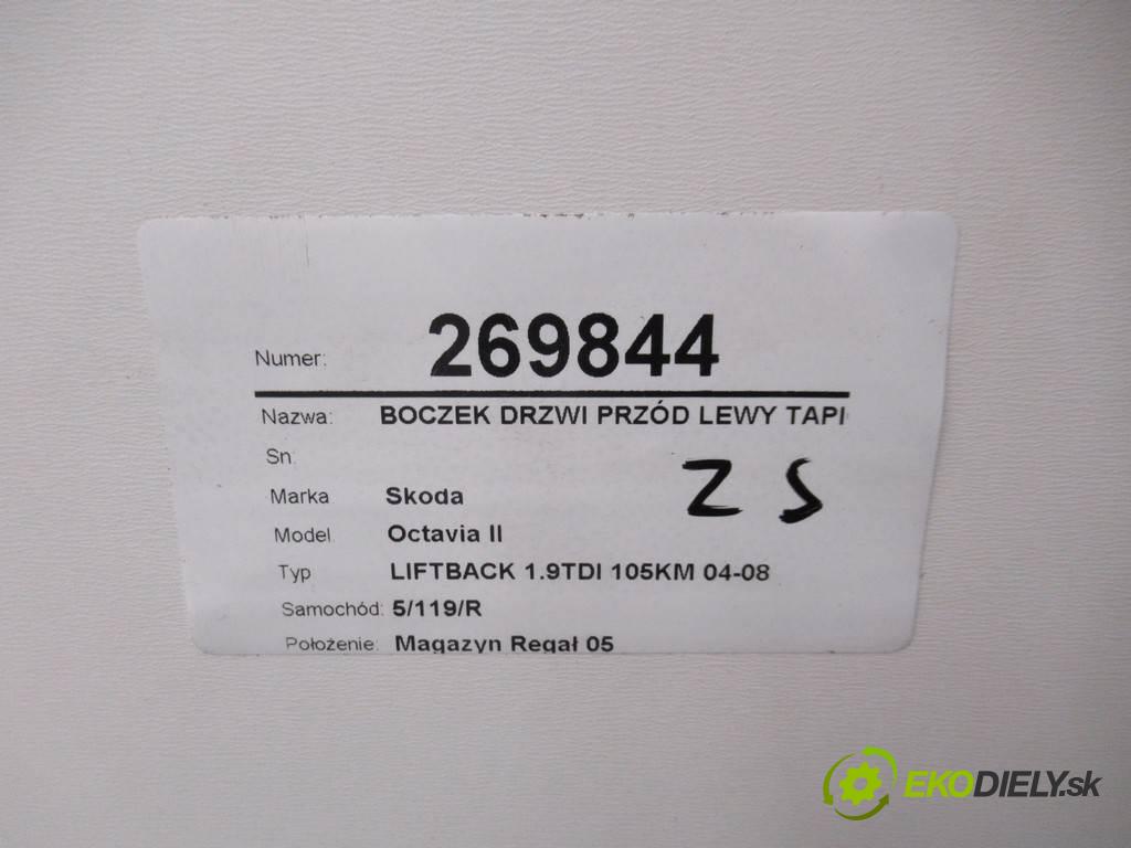 Skoda Octavia II  2007 77 kW LIFTBACK 1.9TDI 105KM 04-08 1900 čalúnenie Dvere predný ľavy tapacír  (Ostatné)