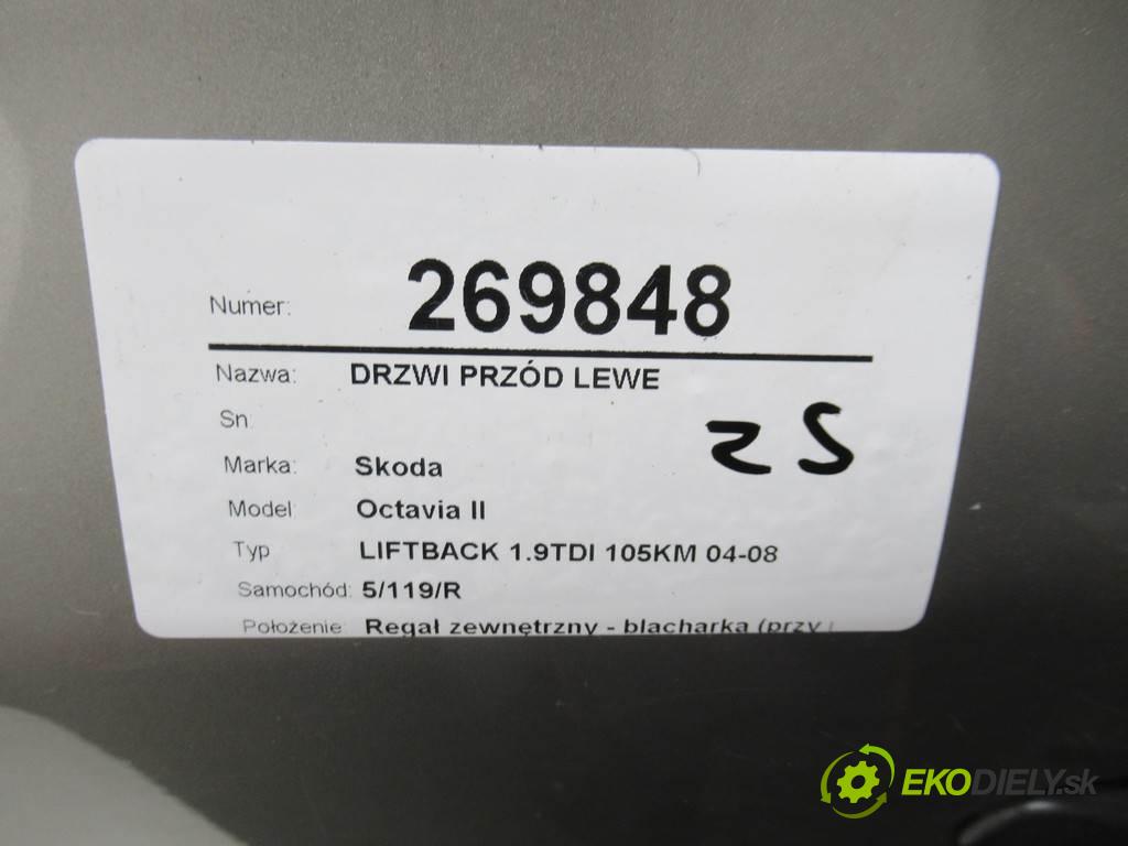 Skoda Octavia II  2007 77 kW LIFTBACK 1.9TDI 105KM 04-08 1900 Dvere predný ľave  (Ostatné)