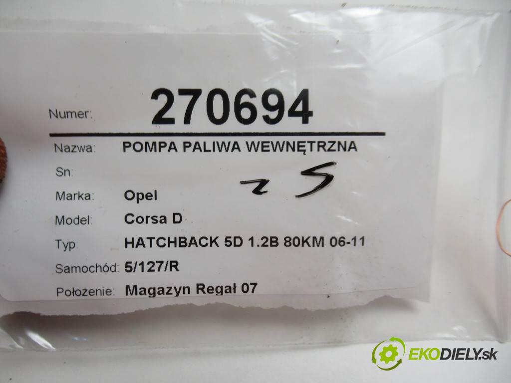 Opel Corsa D   2009 59 kW HATCHBACK 5D 1.2B 80KM 06-11 1229 Pumpa paliva vnútorná 0580314136 (Palivové pumpy, čerpadlá, plaváky)