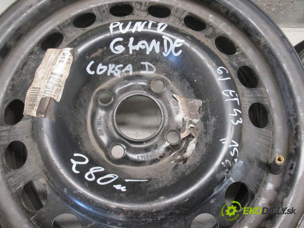 Fiat Grande Punto    15 6J 4X100 ET43  disky plechové - 15  (Plechové)