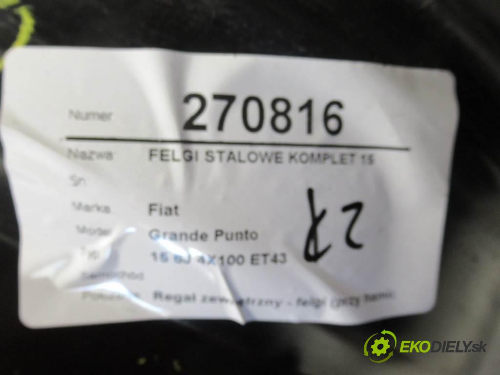 Fiat Grande Punto    15 6J 4X100 ET43  disky plechové - 15  (Plechové)