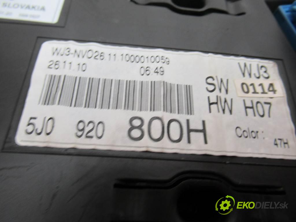 Skoda Fabia II  2010 63 kW HATCHBACK 5D 1.4B 86KM 07-14 1400 Prístrojovka 5J0920800H (Prístrojové dosky, displeje)