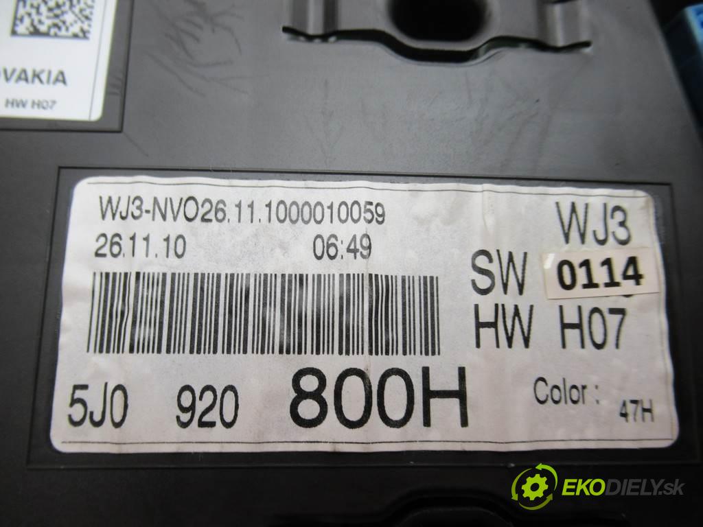 Skoda Fabia II  2010 63 kW HATCHBACK 5D 1.4B 86KM 07-14 1400 Prístrojovka 5J0920800H (Prístrojové dosky, displeje)