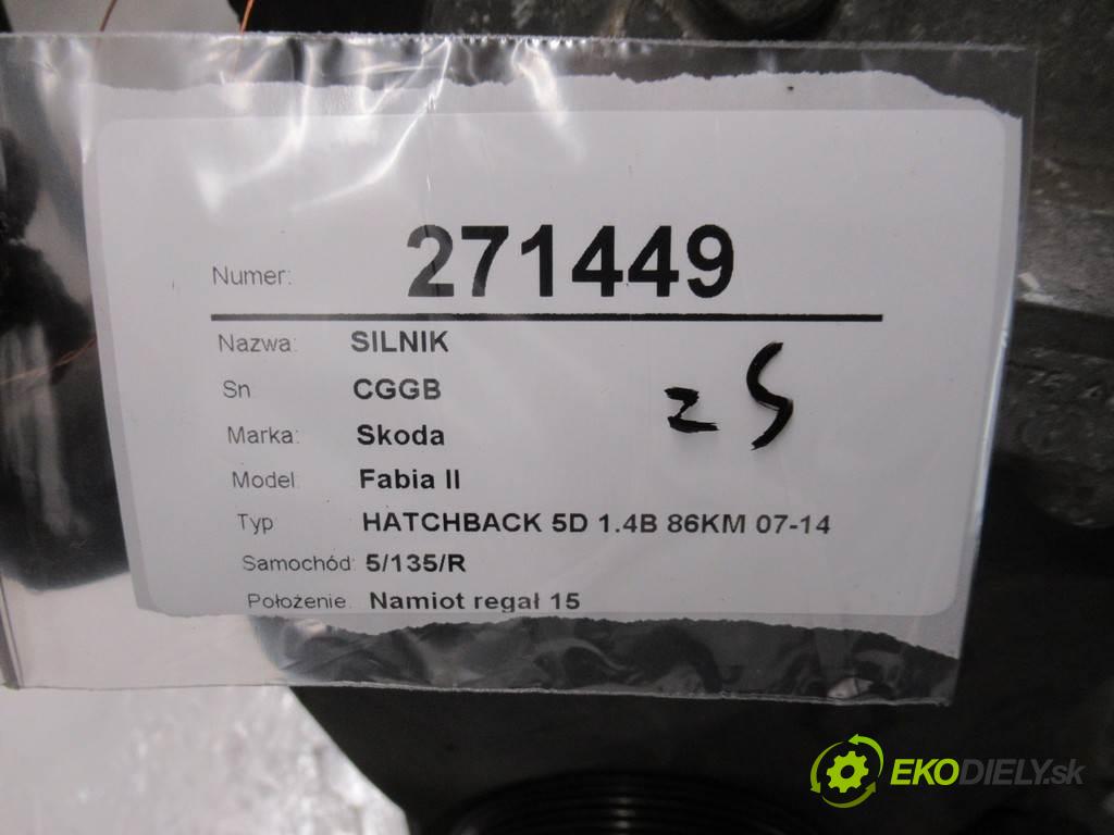 Skoda Fabia II  2010 63 kW HATCHBACK 5D 1.4B 86KM 07-14 1400 motor CGGB  (Motory (kompletní))