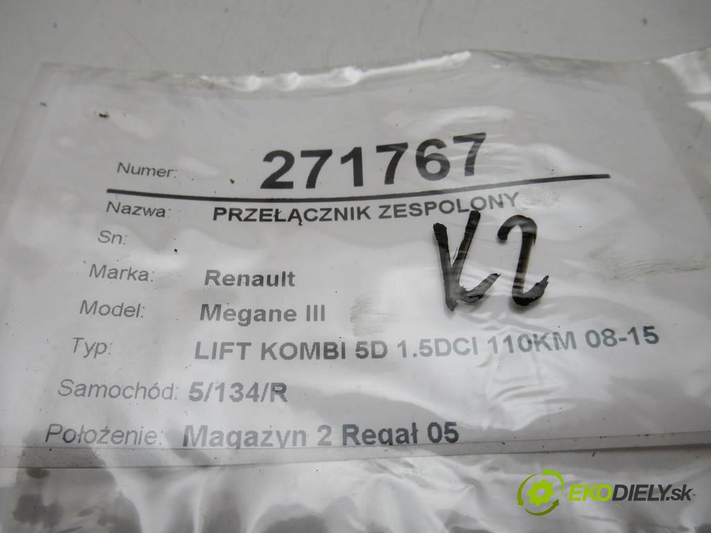 Renault Megane III  2014 81 kW LIFT KOMBI 5D 1.5DCI 110KM 08-15 1500 Prepínač kombinovaný  (Prepínače, spínače, tlačidlá a ovládače kúrenia)