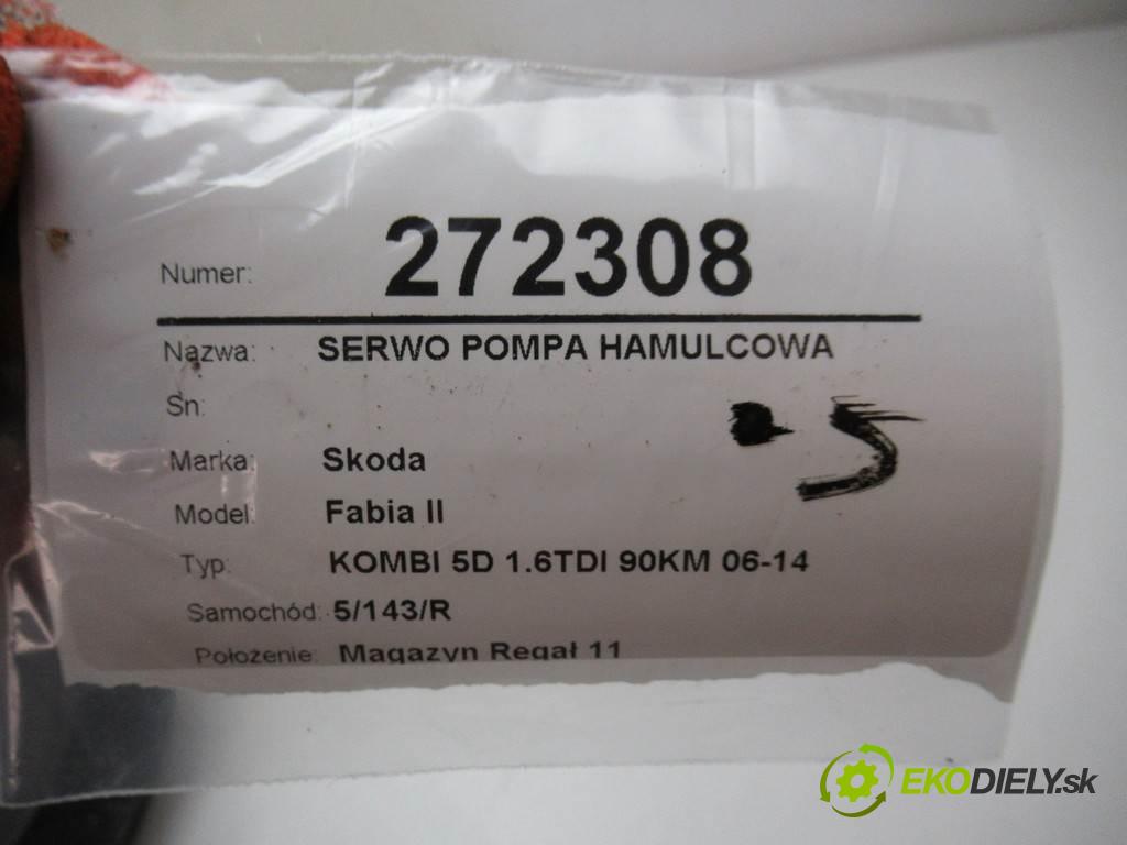 Skoda Fabia II  2010 66 kW KOMBI 5D 1.6TDI 90KM 06-14 1600 Posilovač Pumpa brzdová 6R1614105G (Posilňovače bŕzd)