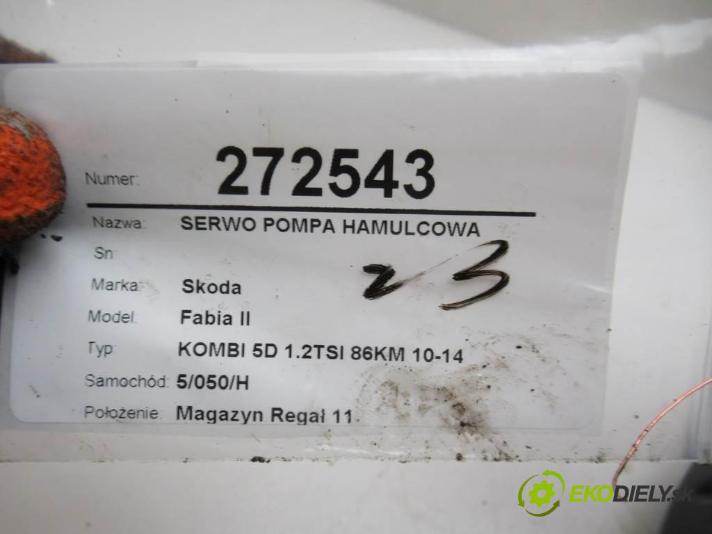 Skoda Fabia II  2013 63 kW KOMBI 5D 1.2TSI 86KM 10-14 1200 posilovač pumpa brzdová 6R1614105L (Posilovače brzd)