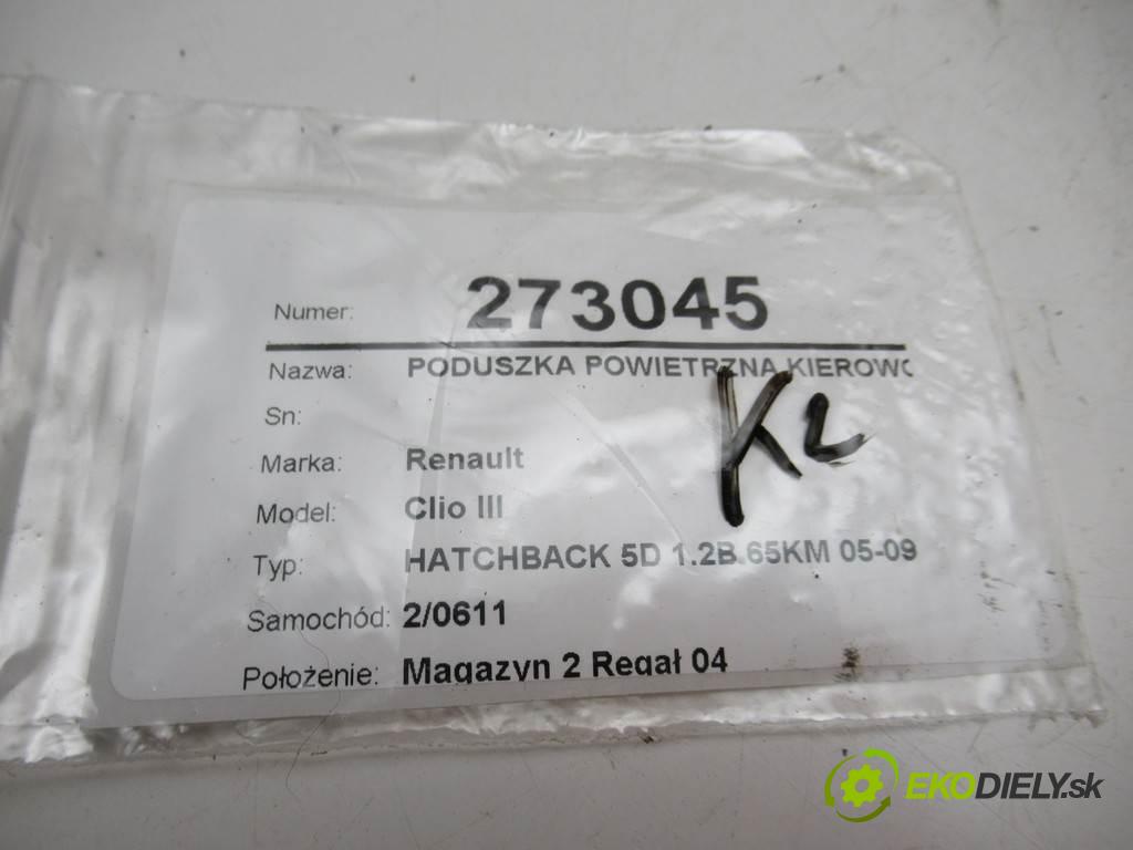 Renault Clio III  2007 55 kW HATCHBACK 5D 1.2B 65KM 05-09 1200 AirBag - volantu 8200677492 (Airbagy)