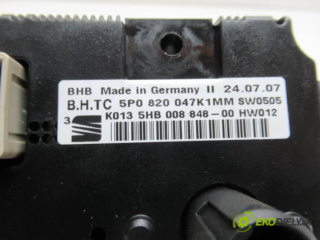 Seat Leon II  2007 77KW HATCHBACK 5D 1.9TDI 105KM 05-09 1900 Panel ovládania kúrenia 5P0820047K (Prepínače, spínače, tlačidlá a ovládače kúrenia)