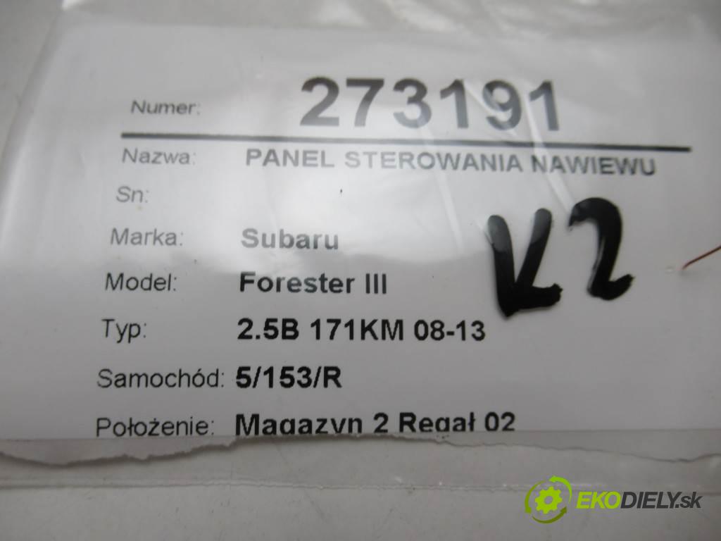 Subaru Forester III  2010 132 kW 2.5B 171KM 08-13 2500 Panel ovládania kúrenia 72311SC180 (Prepínače, spínače, tlačidlá a ovládače kúrenia)