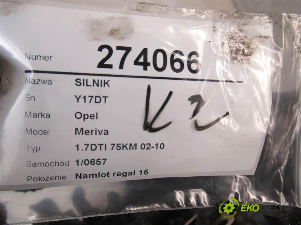 Opel Meriva  2004 55 kW 1.7DTI 75KM 02-10 1700 Motor Y17DT (Motory (kompletné))
