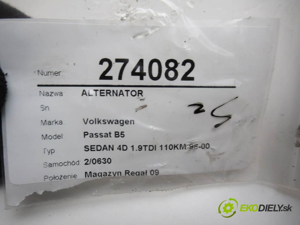 Volkswagen Passat B5  1998 81 kW SEDAN 4D 1.9TDI 110KM 96-00 1900 Alternátor  (Alternátory)