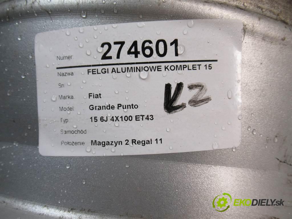Fiat Grande Punto    15 6J 4X100 ET43  disky hliníkové - 15  (Hliníkové)