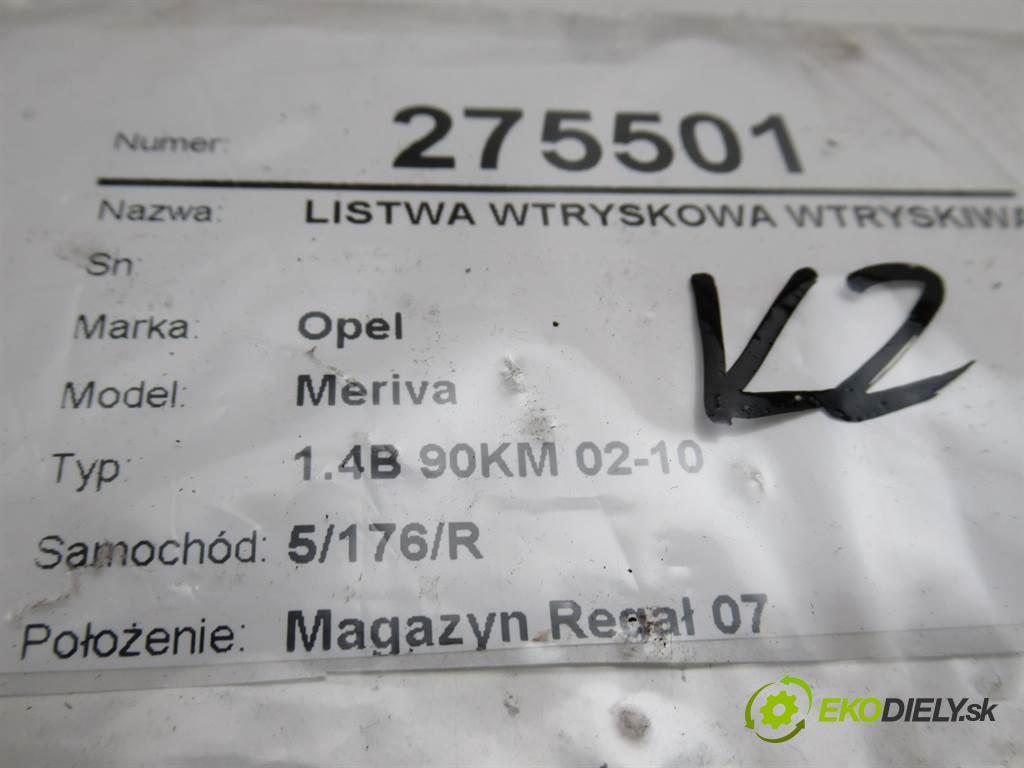 Opel Meriva  2005 66KW 1.4B 90KM 02-10 1364 lišta vstřikovací vstřikovací ventily 0280151208 0280158501