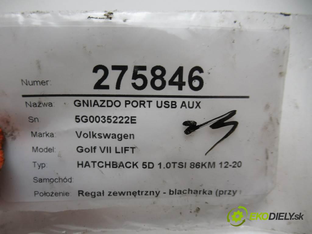 Volkswagen Golf VII LIFT    HATCHBACK 5D 1.0TSI 86KM 12-20  zásuvka PORT USB AUX 5G0035222E