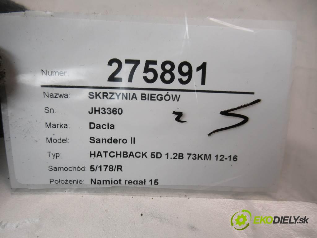 Dacia Sandero II  2015 54 kW HATCHBACK 5D 1.2B 73KM 12-16 1100 Prevodovka - JH3360 (Prevodovky)