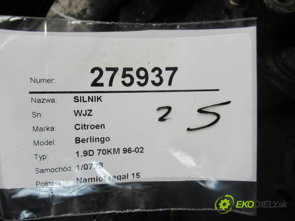 Citroen Berlingo  2000 51 kW 1.9D 70KM 96-02 1900 motor WJZ (Motory (kompletní))