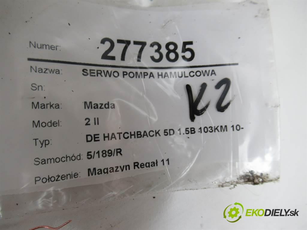 Mazda 2 II  2009 76 kW DE HATCHBACK 5D 1.5B 103KM 10-14 1500 Posilovač Pumpa brzdová DF7143800 (Posilňovače bŕzd)