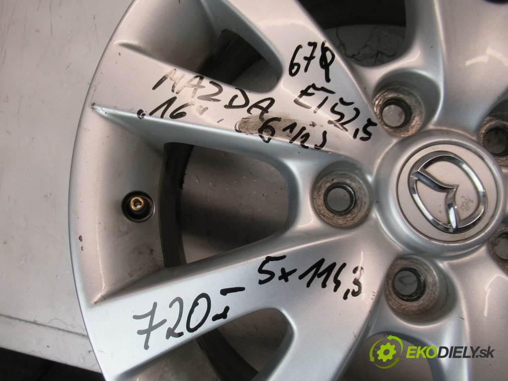 Mazda     16 6,5J 5X114,3 ET52,5  disky hliníkové - 16  (Hliníkové)