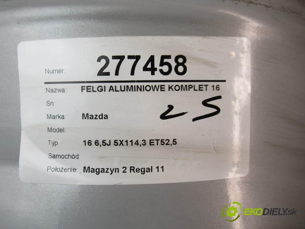 Mazda     16 6,5J 5X114,3 ET52,5  disky hliníkové - 16  (Hliníkové)