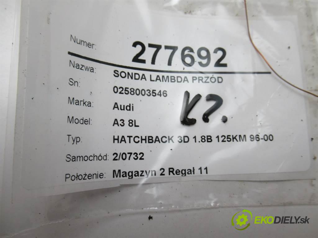 Audi A3 8L  1996 92 kW HATCHBACK 3D 1.8B 125KM 96-00 1800 sonda lambda predný 06A906265B (Lambda sondy)