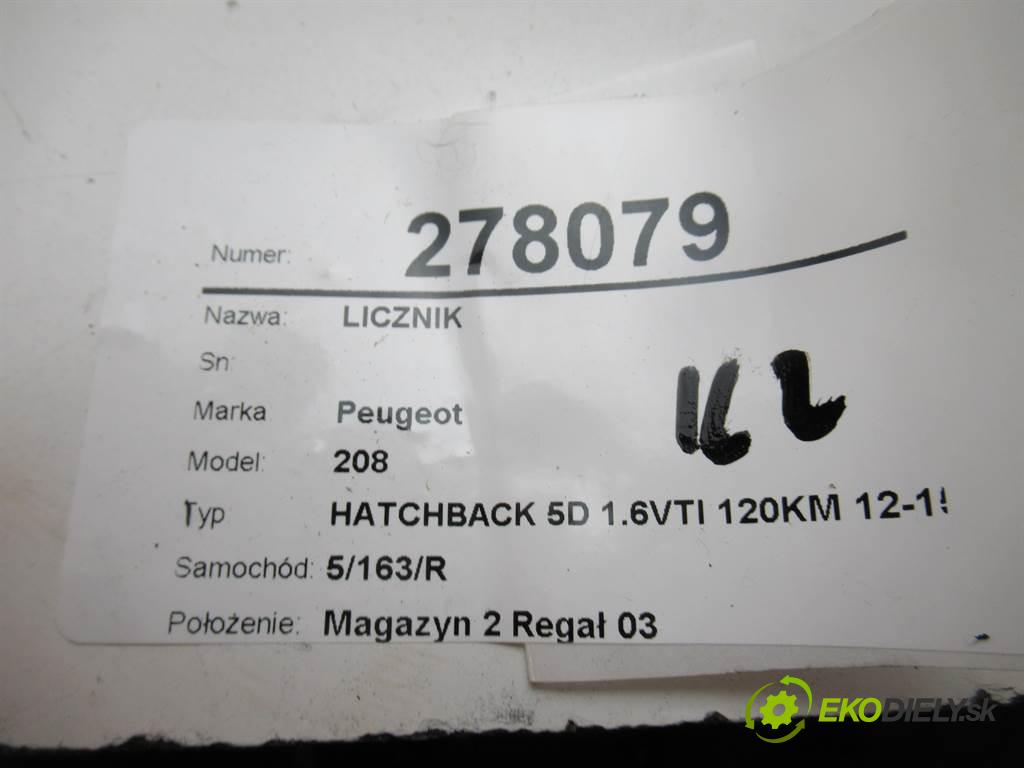 Peugeot 208  2013 88 kW HATCHBACK 5D 1.6VTI 120KM 12-15 1600 Prístrojovka 9805396080F 9805341480 (Prístrojové dosky, displeje)