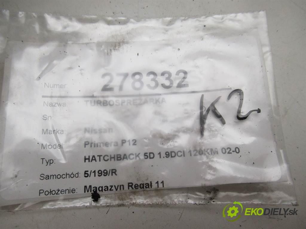 Nissan Primera P12  2004 88 kW HATCHBACK 5D 1.9DCI 120KM 02-07 1900 turbo H8200114015 (Turbodúchadla (kompletní))