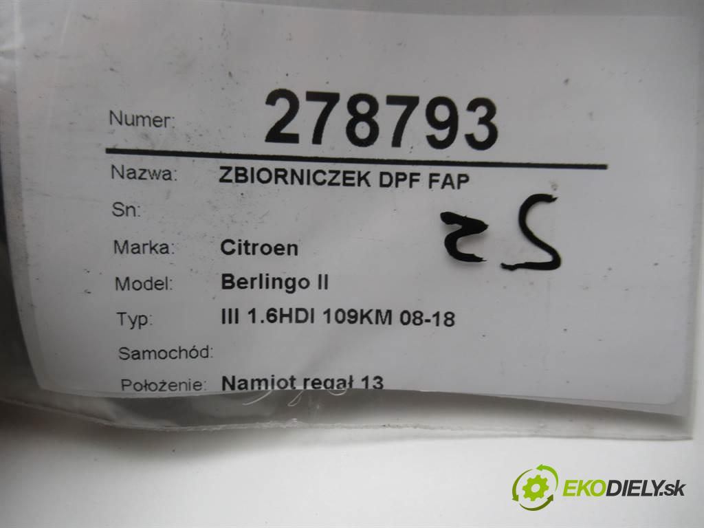Citroen Berlingo II    III 1.6HDI 109KM 08-18  nádržka DPF FAP 9658154580 (Ostatní)