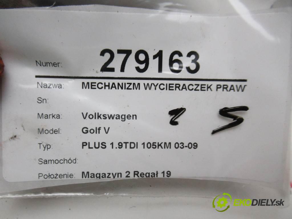 Volkswagen Golf V    PLUS 1.9TDI 105KM 03-09  Mechanizmus stieračov pravy predný 5M0955120D