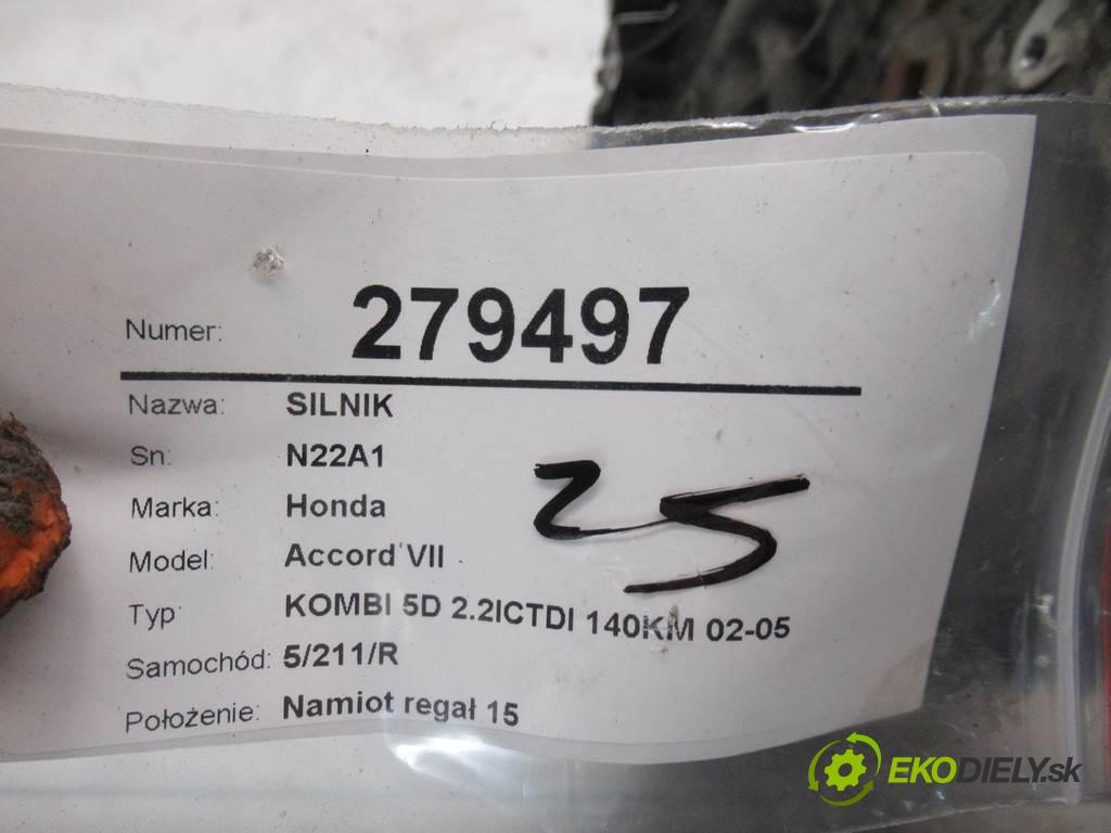 Honda Accord VII  2004 103 kW KOMBI 5D 2.2ICTDI 140KM 02-05 2200 Motor N22A1 (Motory (kompletné))