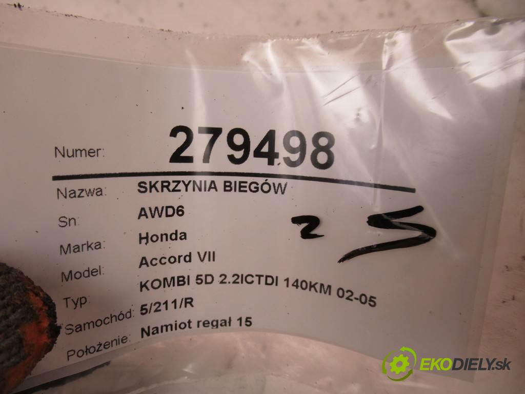 Honda Accord VII  2004 103 kW KOMBI 5D 2.2ICTDI 140KM 02-05 2200 Prevodovka - AWD6 (Prevodovky)