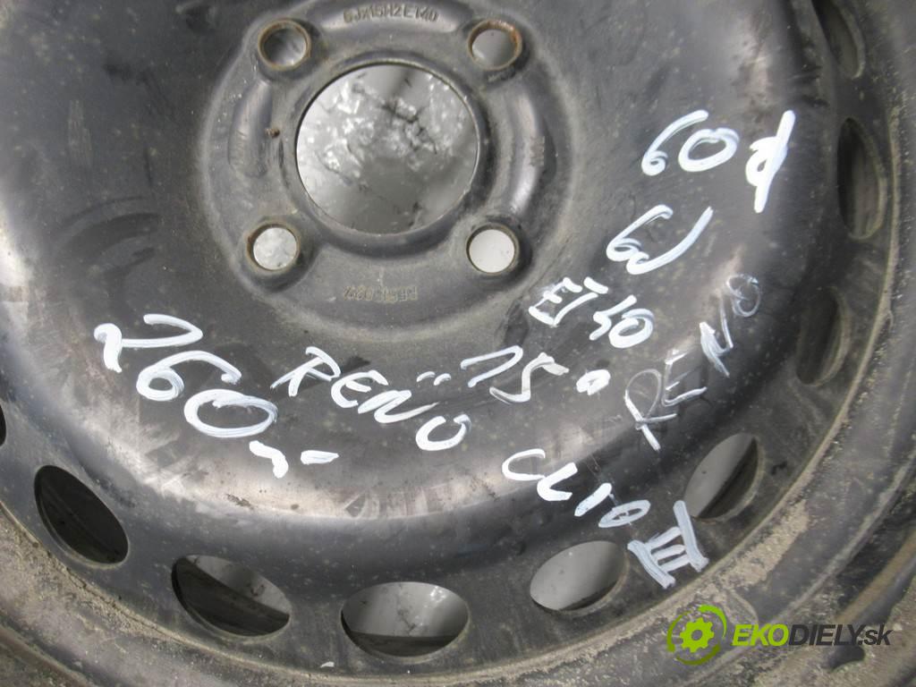 Renault Clio III    15 6J 4X100 ET40  disky plechové - 15  (Plechové)