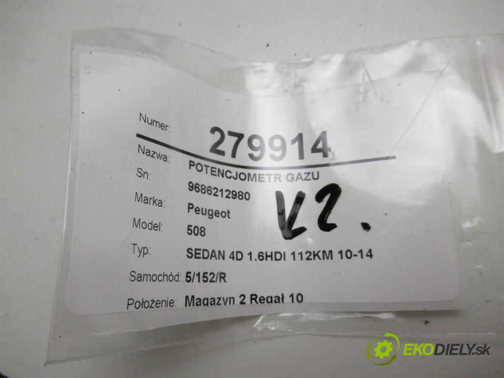 Peugeot 508  2011  SEDAN 4D 1.6HDI 112KM 10-14 1560 Potenciometer plynového pedálu 9686212980 (Pedále)