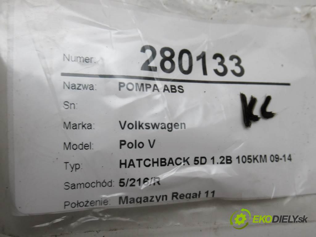Volkswagen Polo V  2011 77KW HATCHBACK 5D 1.2B 105KM 09-14 1197 Pumpa ABS 6R0907379AK (Pumpy ABS)