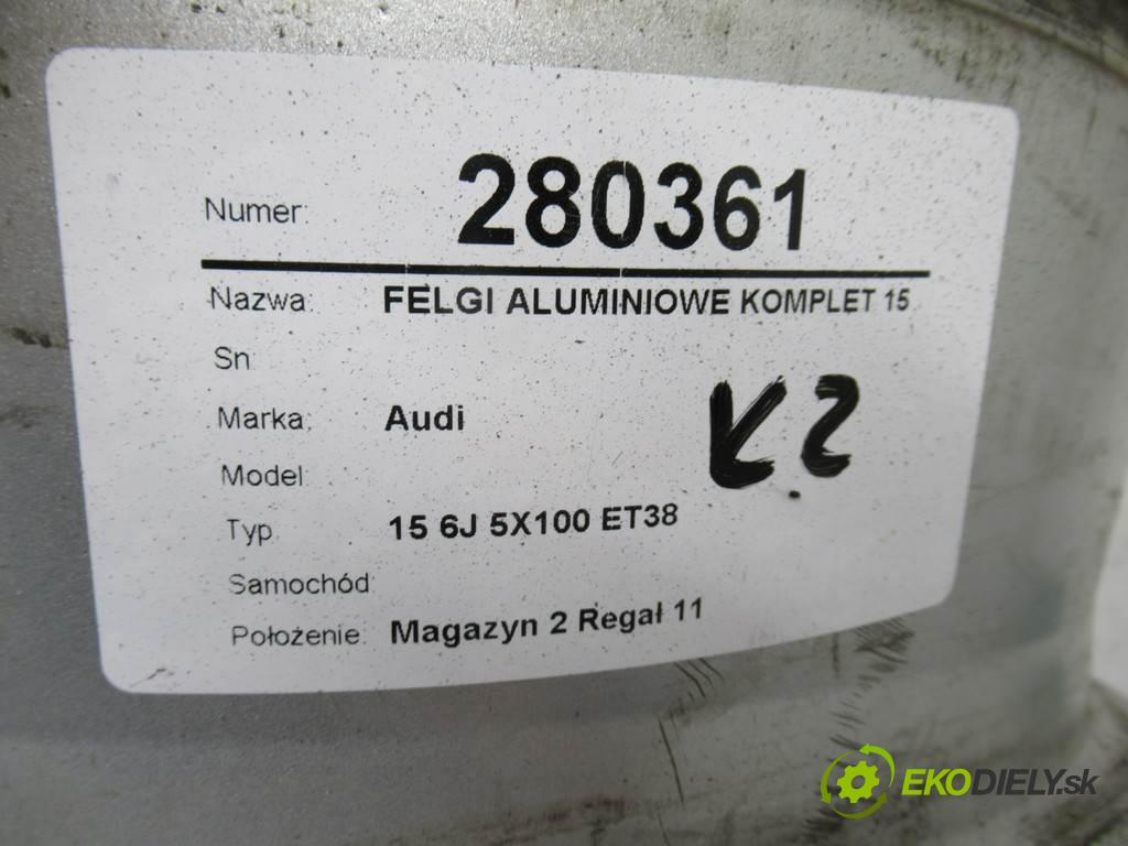 Audi     15 6J 5X100 ET38  disky hliníkové - 15  (Hliníkové)