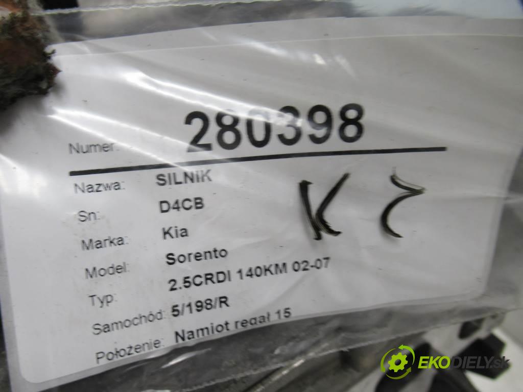 Kia Sorento  2006 103 kW 2.5CRDI 140KM 02-07 2500 motor D4CB (Motory (kompletní))