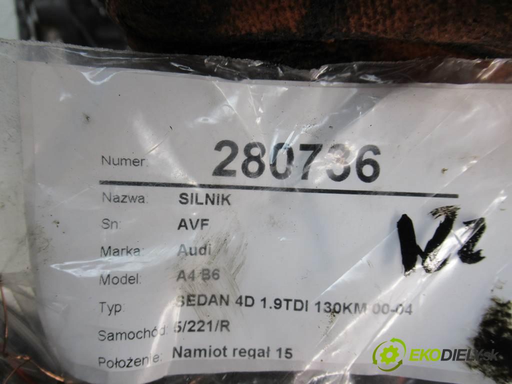 Audi A4 B6  2003 96 kW SEDAN 4D 1.9TDI 130KM 00-04 1900 motor AVF (Motory (kompletní))