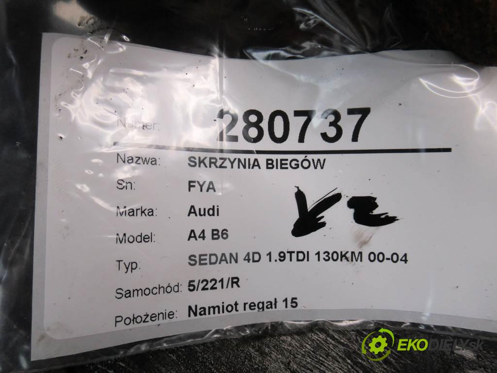 Audi A4 B6  2003 96 kW SEDAN 4D 1.9TDI 130KM 00-04 1900 Prevodovka - FYA (Prevodovky)