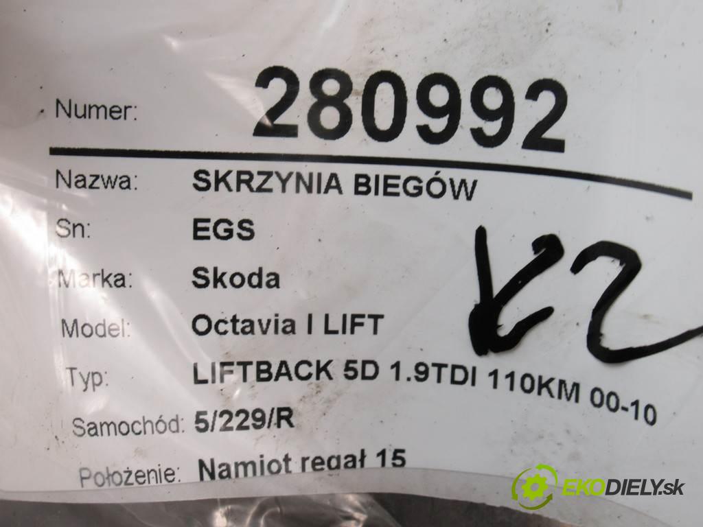 Skoda Octavia I LIFT  2004 81 kW LIFTBACK 5D 1.9TDI 110KM 00-10 1900 Prevodovka - EGS (Prevodovky)