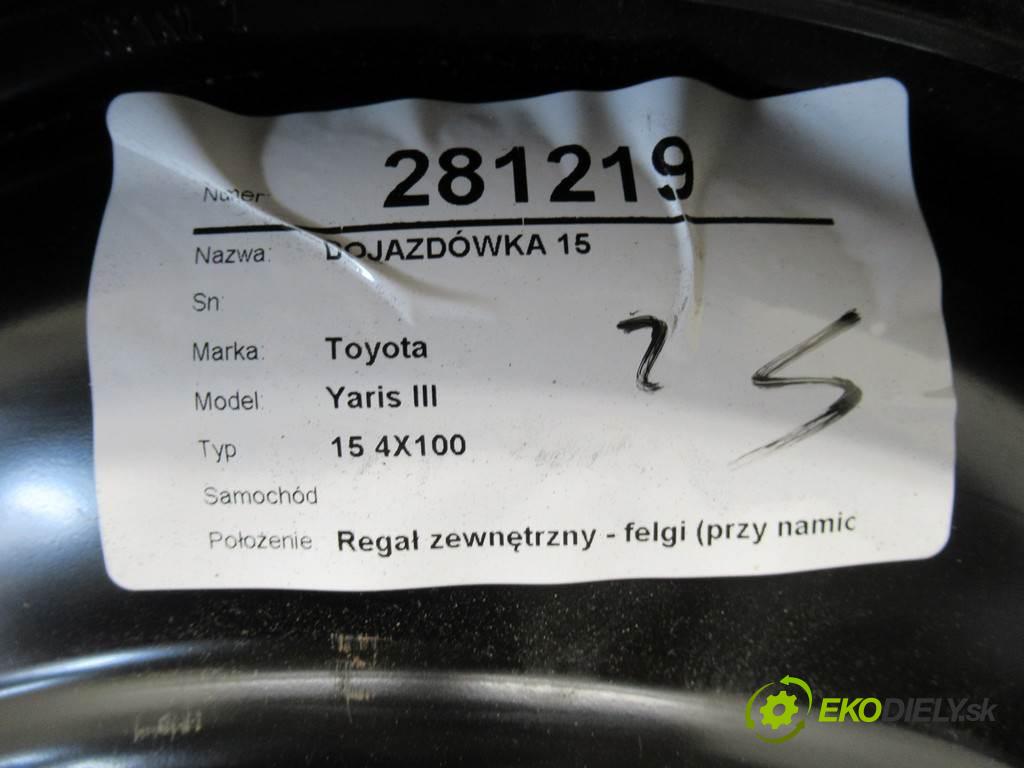 Toyota Yaris III    15 4X100  Rezerva 15  (Kolesá dojazdové)