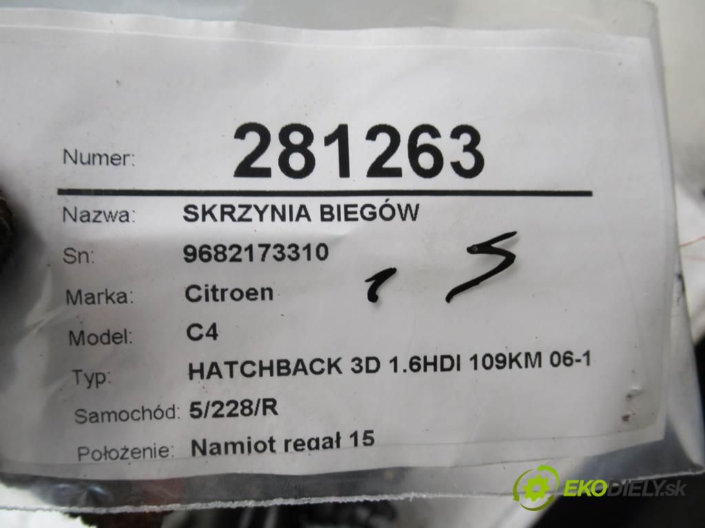 Citroen C4  2006 80 kW HATCHBACK 3D 1.6HDI 109KM 06-13 1600 Prevodovka - 9682173310 (Prevodovky)