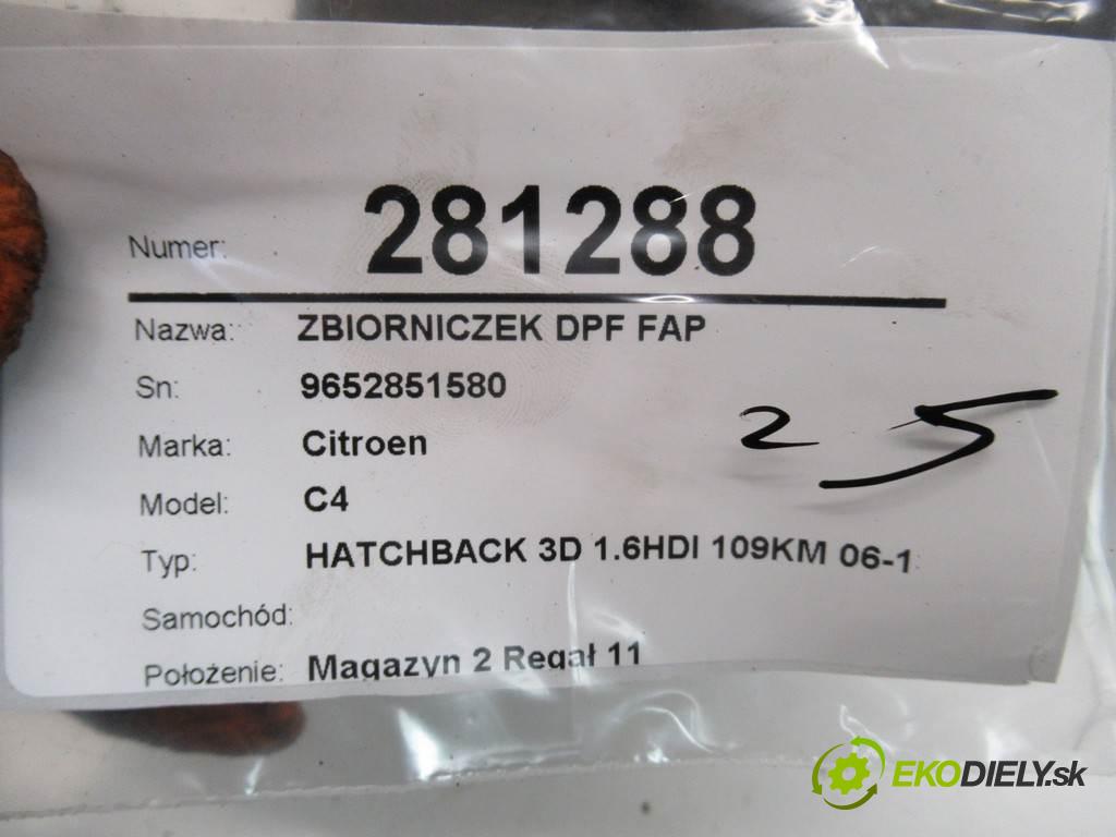 Citroen C4    HATCHBACK 3D 1.6HDI 109KM 06-13  nádržka DPF FAP 9652851580 (Ostatní)
