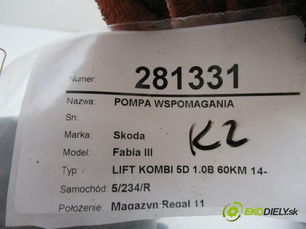 Skoda Fabia III  2018 55 kW LIFT KOMBI 5D 1.0B 60KM 14- 1000 Pumpa servočerpadlo 6C1423510CA 6C1909144AK (Servočerpadlá, pumpy riadenia)