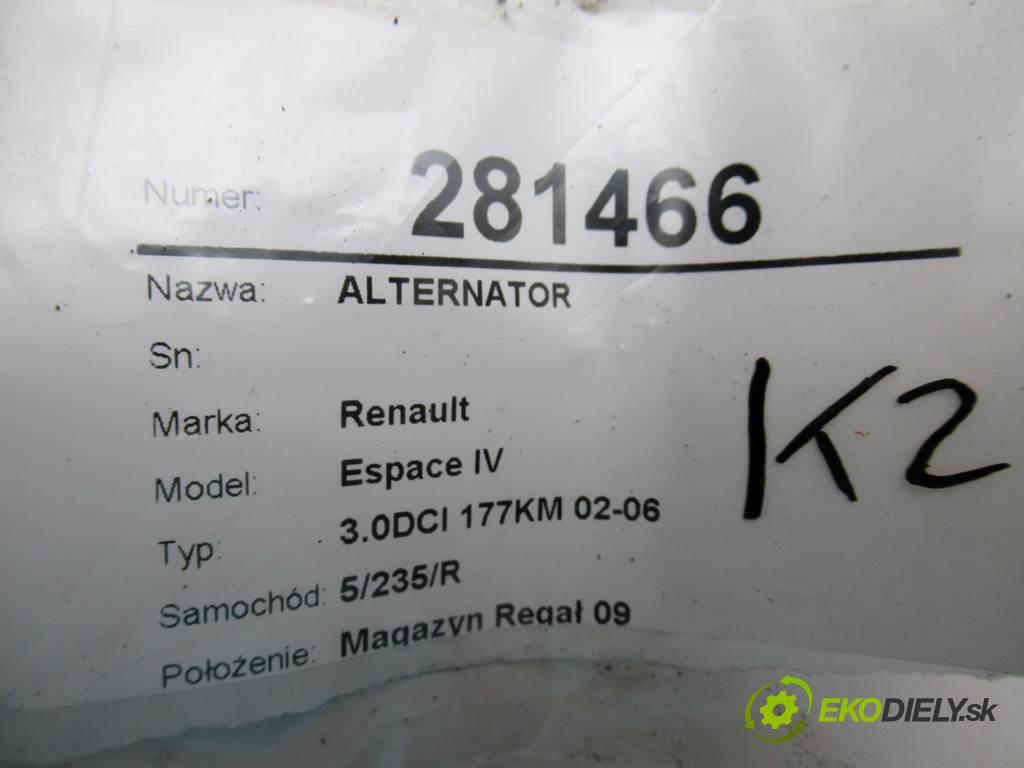 Renault Espace IV  2004 130kw 3.0DCI 177KM 02-06 3000 Alternátor 8973250250 (Alternátory)