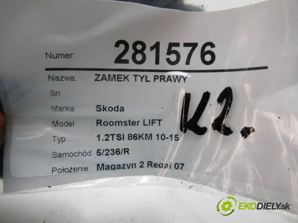 Skoda Roomster LIFT  2014 63KW 1.2TSI 86KM 10-15 1197 zámok zadní část pravý 5J7839016C